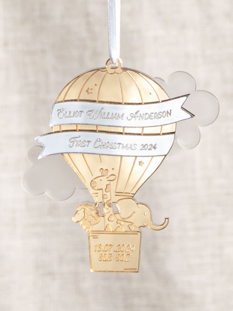 Metallic Mirror Hot Air Balloon First Christmas Decoration by No Ordinary Gift - Image 1 of 2