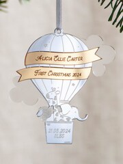 Metallic Mirror Hot Air Balloon First Christmas Decoration by No Ordinary Gift - Image 2 of 2