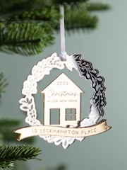 Metallic Mirror Wreath Personalised New Home Christmas Decoration by No Ordinary Gift - Image 1 of 1