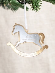 Metallic Mirror Rocking Horse First Christmas Decoration by No Ordinary Gift - Image 2 of 3
