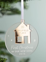 Personalised New Home Christmas Decoration with Mirror House by No Ordinary Gift - Image 1 of 1