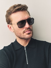 Black Signature Navigator Sunglasses - Image 1 of 1
