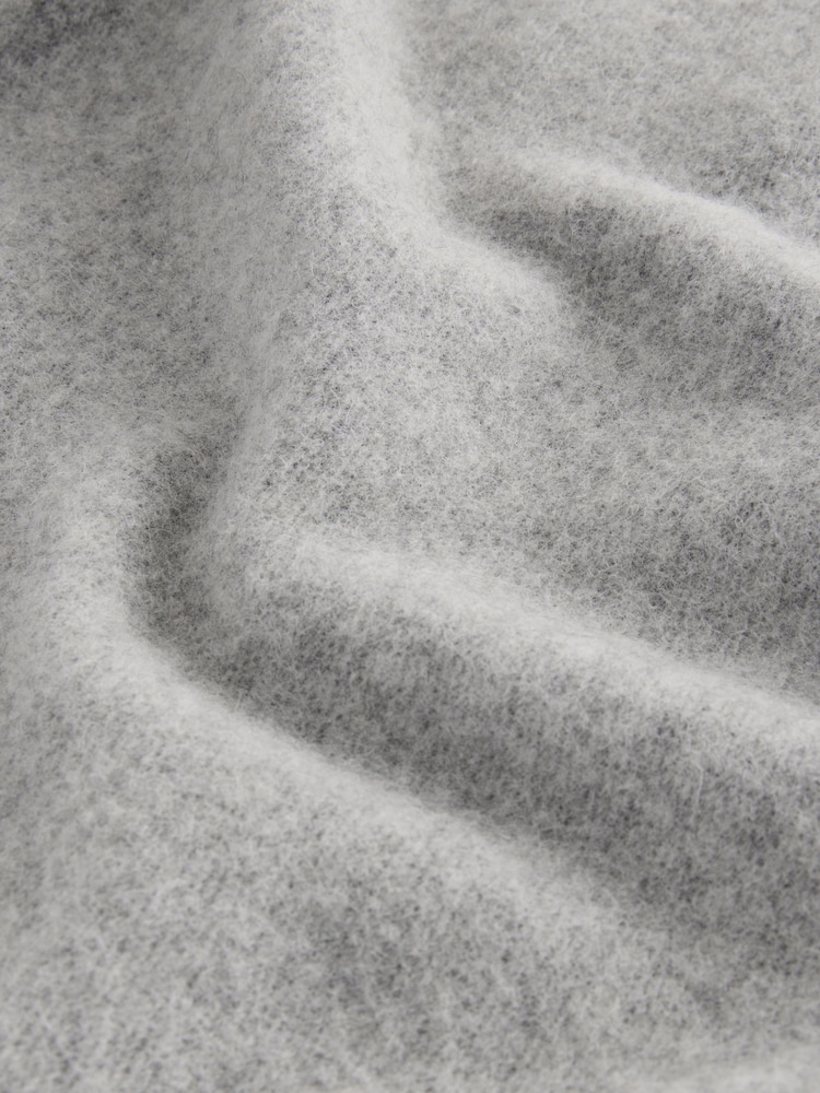 GANNI Grey Fringed Wool Scarf - Image 4 of 4 GANNI Grey Fringed Wool Scarf - Image 4 of 4