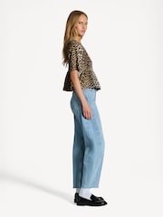 Ganni Animal Print Open Back Smock Blouse - Image 3 of 5