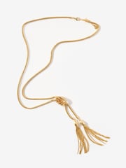 Mint Velvet Gold Tone Double Tassel Necklace - Image 2 of 3