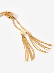 Mint Velvet Gold Tone Double Tassel Necklace - Image 3 of 3