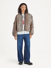 Ganni Leopard Oversized Leopard Print Short Bomber Jacket - Image 3 of 6