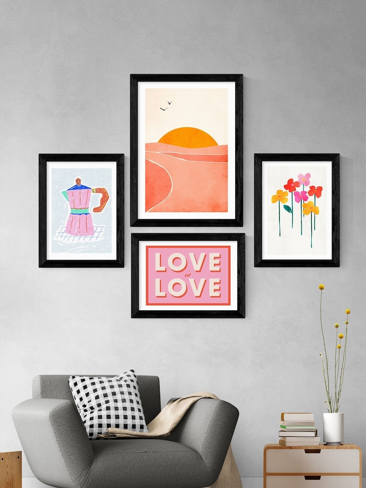 East End Prints Black Dancing In The Sun Framed Print Wall Art by Kubistika - Image 3 of 3