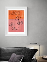 East End Prints White Blossom Love Framed Print by Keren Parmley - Image 1 of 3