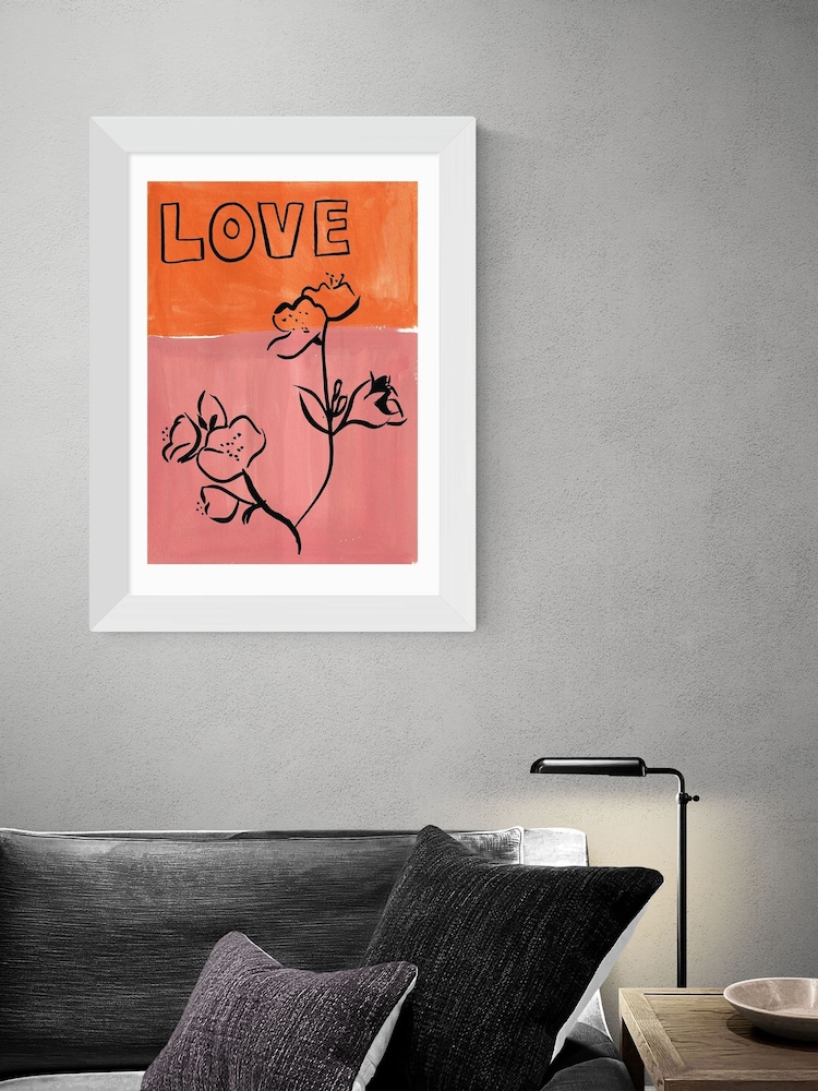 East End Prints White Blossom Love Framed Print by Keren Parmley - Image 1 of 3