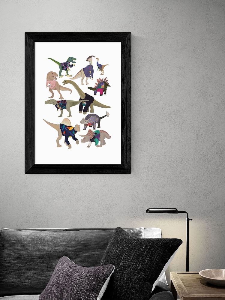 East End Prints Black Dinosaurs in 80s Jumpers by Hanna Melin - Image 1 of 3