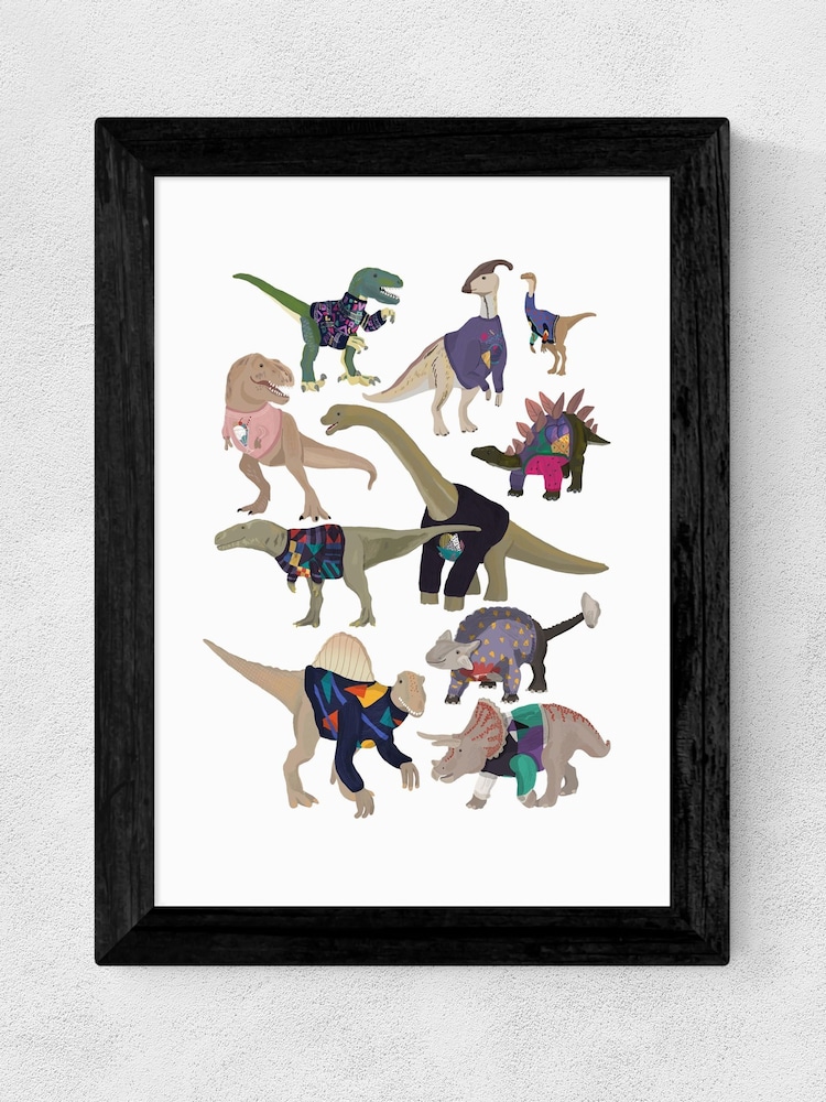 East End Prints Black Dinosaurs in 80s Jumpers by Hanna Melin - Image 2 of 3