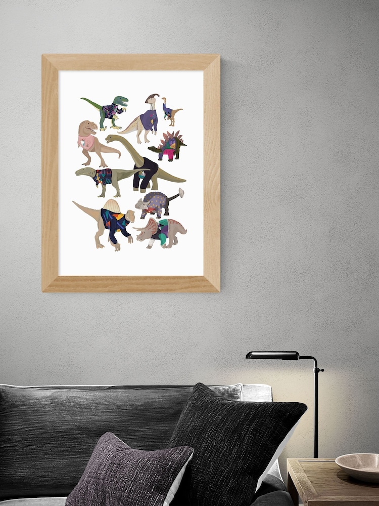 East End Prints Oak Dinosaurs in 80s Jumpers by Hanna Melin - Image 1 of 3