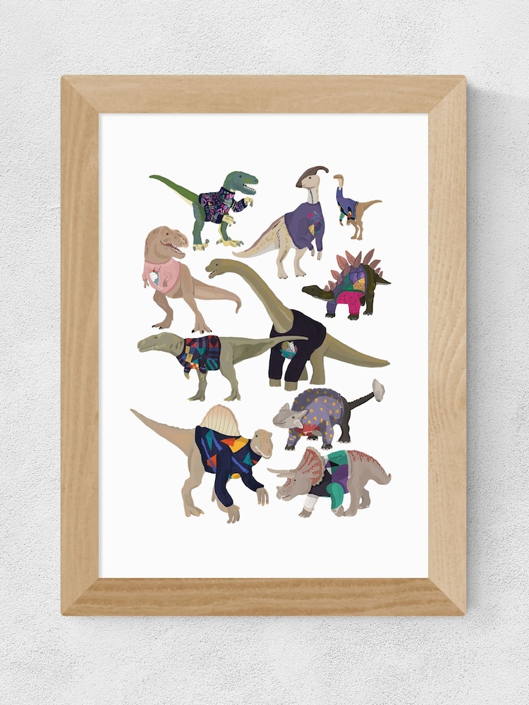 East End Prints Oak Dinosaurs in 80s Jumpers by Hanna Melin - Image 2 of 3