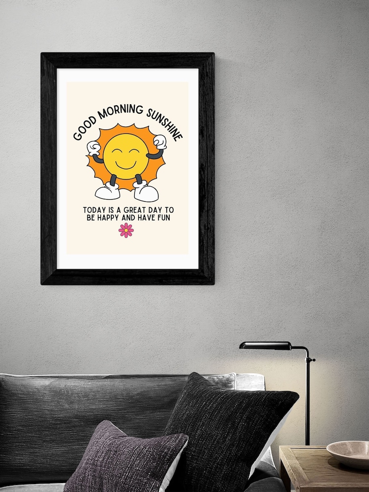 East End Prints Black Good Morning Sunshine Wall Art by Mother & Sun Studio - Image 1 of 3