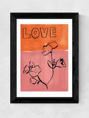 East End Prints Black Blossom Love Framed Print by Keren Parmley - Image 2 of 3