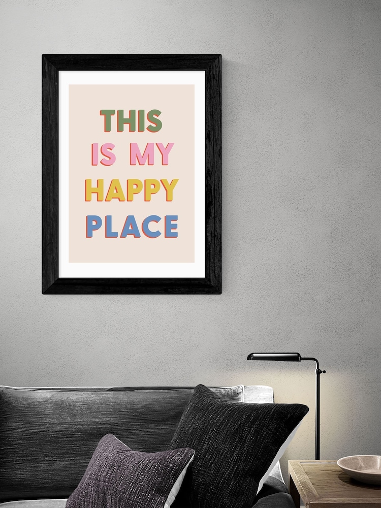 East End Prints Black This Is My Happy Place Wall Art by Studio Eleni - Image 1 of 3