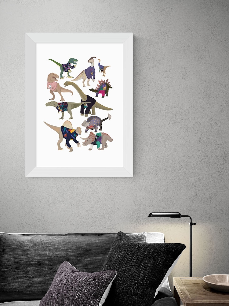 East End Prints White Dinosaurs in 80s Jumpers by Hanna Melin - Image 1 of 3