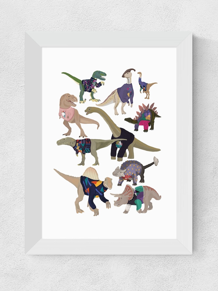 East End Prints White Dinosaurs in 80s Jumpers by Hanna Melin - Image 2 of 3