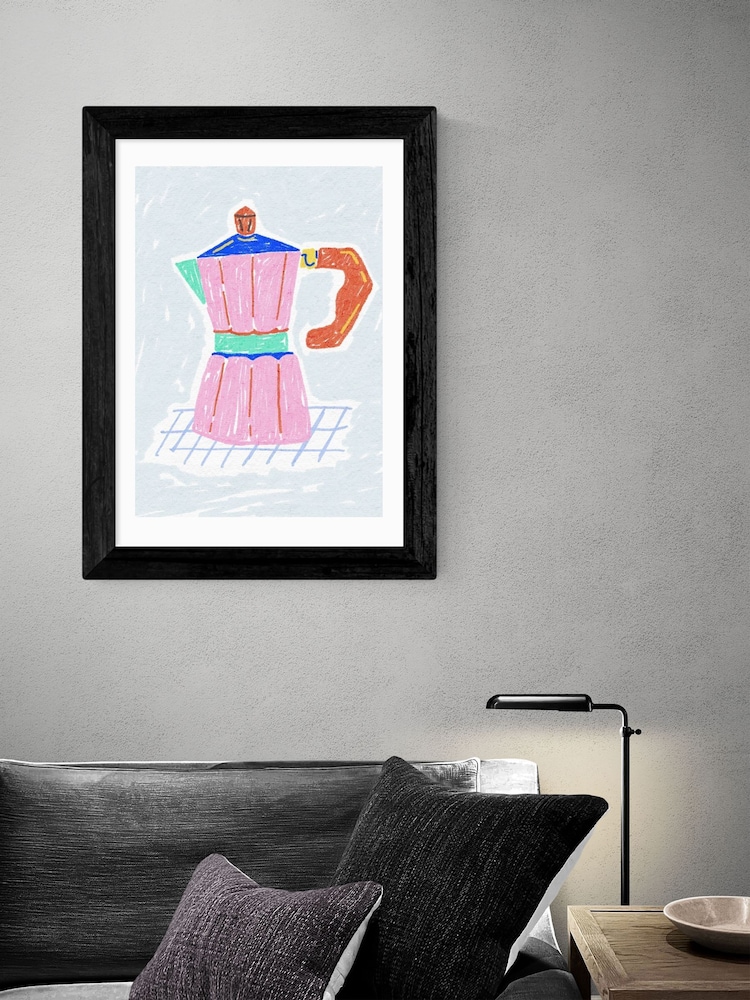 East End Prints Black Coffee Corner Moka Pot by Kartika Paramita - Image 1 of 3