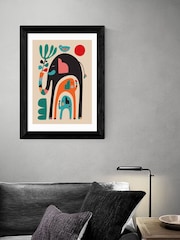 East End Prints Black Three Elephants Framed Print Wall Art by Rachel Lee - Image 1 of 3