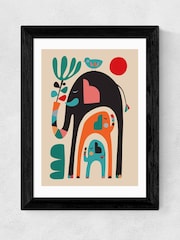 East End Prints Black Three Elephants Framed Print Wall Art by Rachel Lee - Image 2 of 3