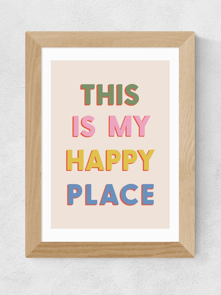 East End Prints Oak This Is My Happy Place Wall Art by Studio Eleni - Image 2 of 3