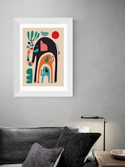 East End Prints White Three Elephants Framed Print Wall Art by Rachel Lee - Image 1 of 3