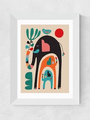 East End Prints White Three Elephants Framed Print Wall Art by Rachel Lee - Image 2 of 3