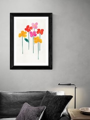 East End Prints Black Little Happy Flowers Framed Print Wall Art by Kubistika - Image 1 of 3