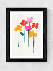 East End Prints Black Little Happy Flowers Framed Print Wall Art by Kubistika - Image 2 of 3