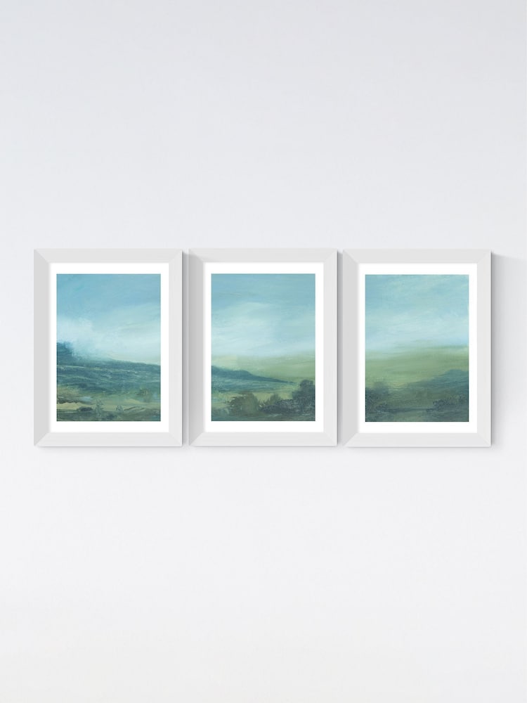 East End Prints White Devon Triptych Wall Art by Dan Hobday - Image 2 of 2