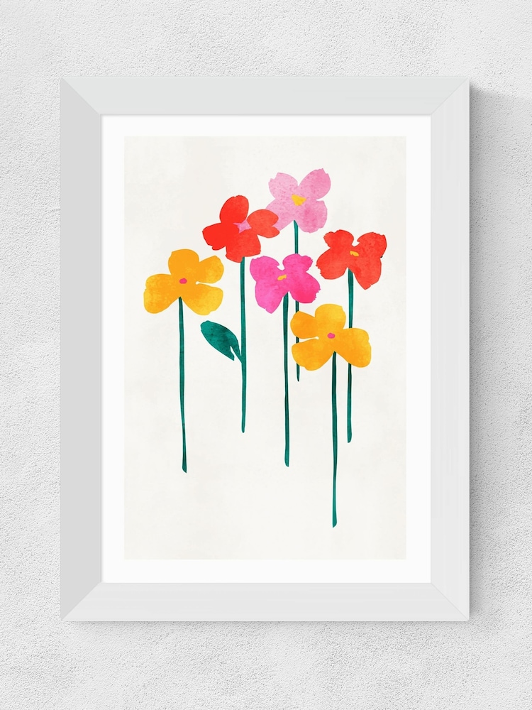 East End Prints White Little Happy Flowers Framed Print Wall Art by Kubistika - Image 2 of 3 East End Prints White Little Happy Flowers Framed Print Wall Art by Kubistika - Image 2 of 3