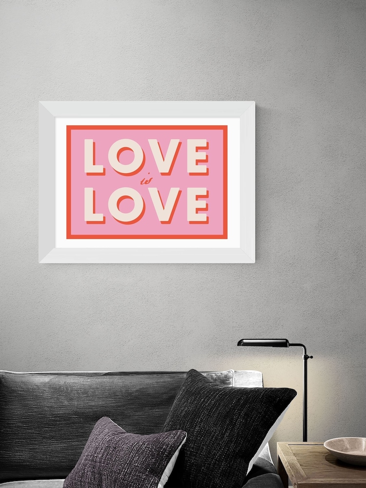 East End Prints White Love is Love Wall Art by Studio Eleni - Image 1 of 3