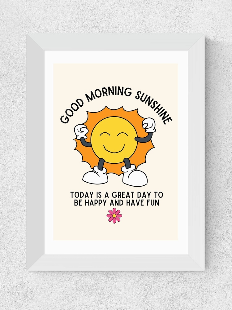 East End Prints White Good Morning Sunshine Wall Art by Mother & Sun Studio - Image 2 of 3