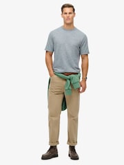 Superdry Blue Over Dyed Slub Marl T-Shirt - Image 2 of 3