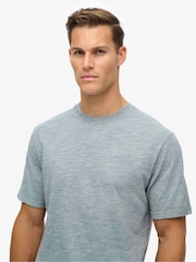 Superdry Blue Over Dyed Slub Marl T-Shirt - Image 3 of 3