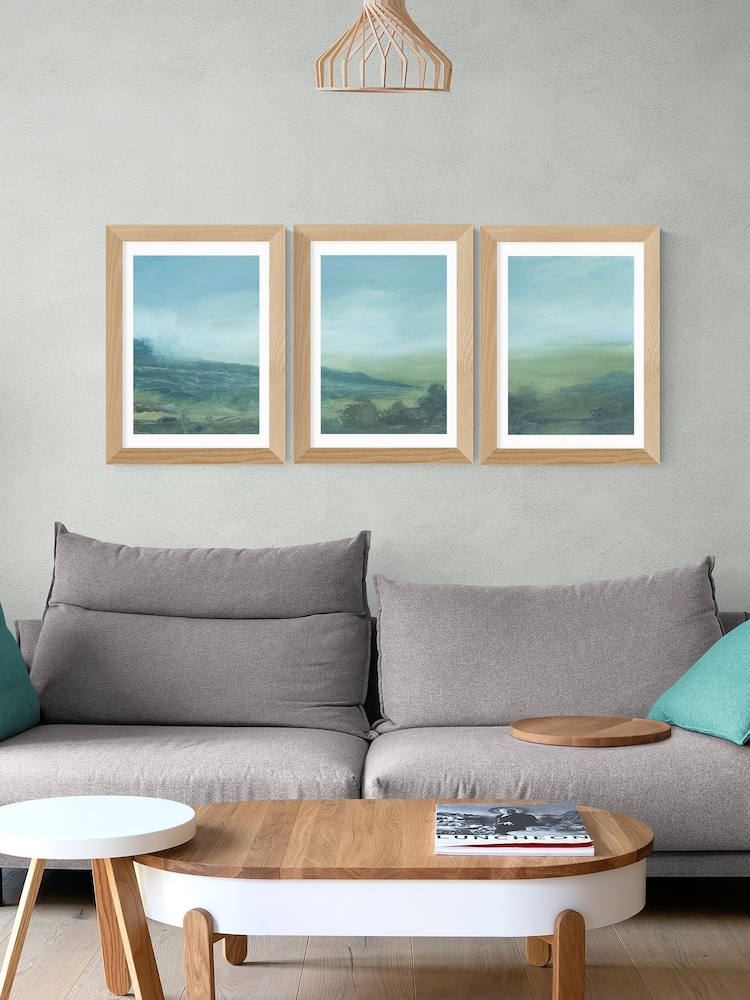 East End Prints Oak Devon Triptych Wall Art by Dan Hobday - Image 1 of 2