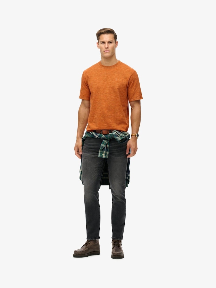Superdry Orange Over Dyed Slub Marl T-Shirt - Image 2 of 3