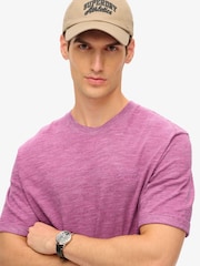 Superdry Pink Over Dyed Slub Marl T-Shirt - Image 4 of 4