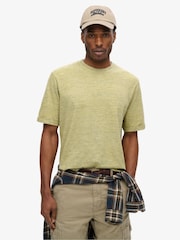 Superdry Yellow Over Dyed Slub Marl T-Shirt - Image 1 of 3