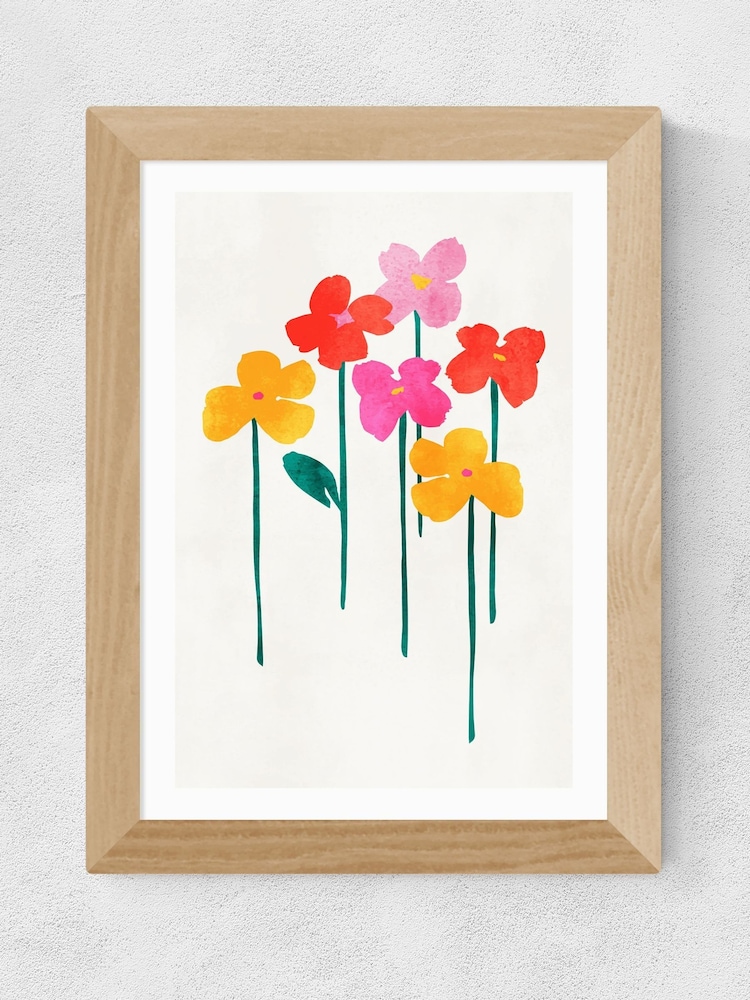 East End Prints Oak Little Happy Flowers Framed Print Wall Art by Kubistika - Image 2 of 3