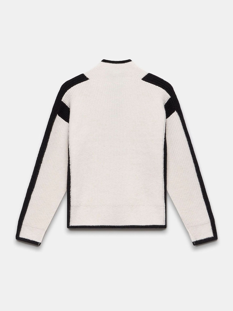 Mint Velvet White Contrast Trim Cardigan - Image 4 of 4