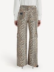 GANNI Animal Leopard Print Denim Angi Cargo Jeans - Image 2 of 6