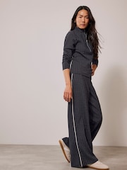 Mint Velvet Blue Pinstripe Wide Trousers - Image 2 of 4