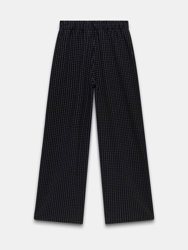 Mint Velvet Blue Pinstripe Wide Trousers - Image 4 of 4
