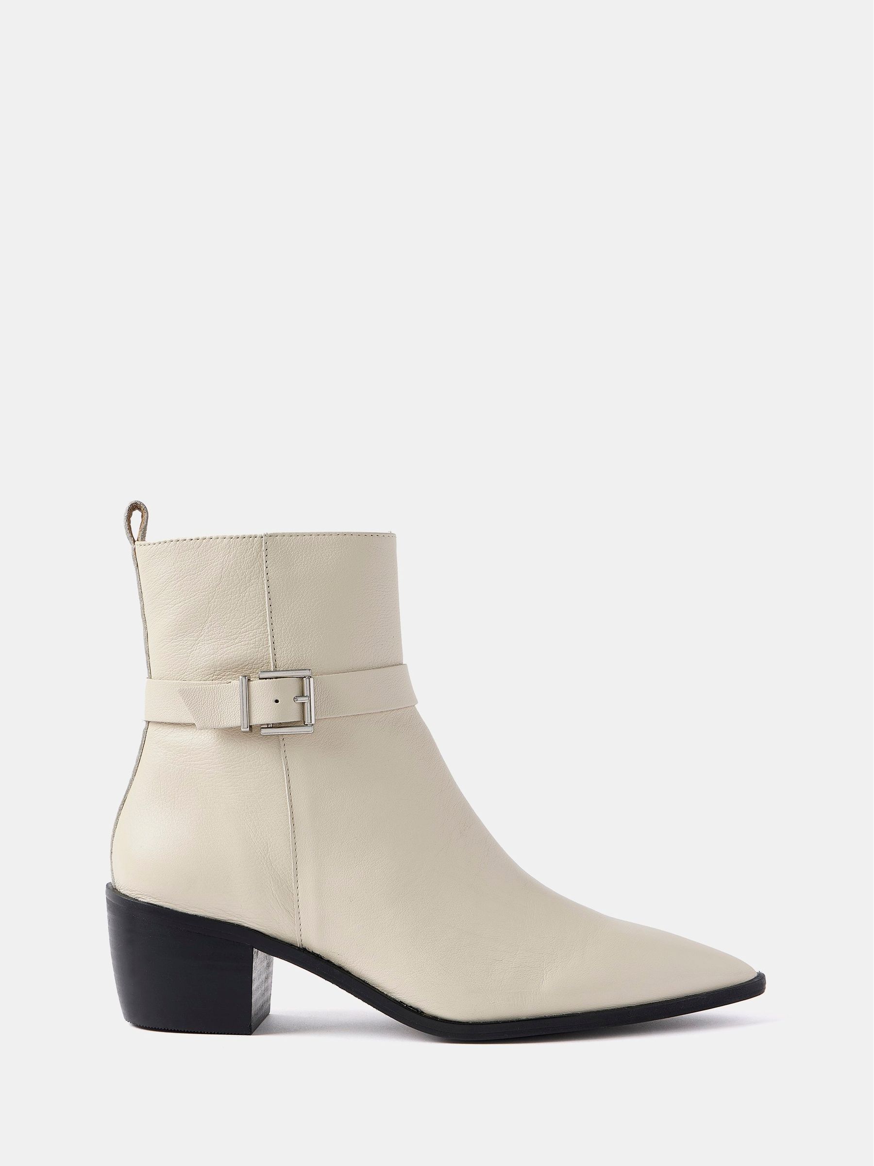 Cream leather ankle boots uk shop
