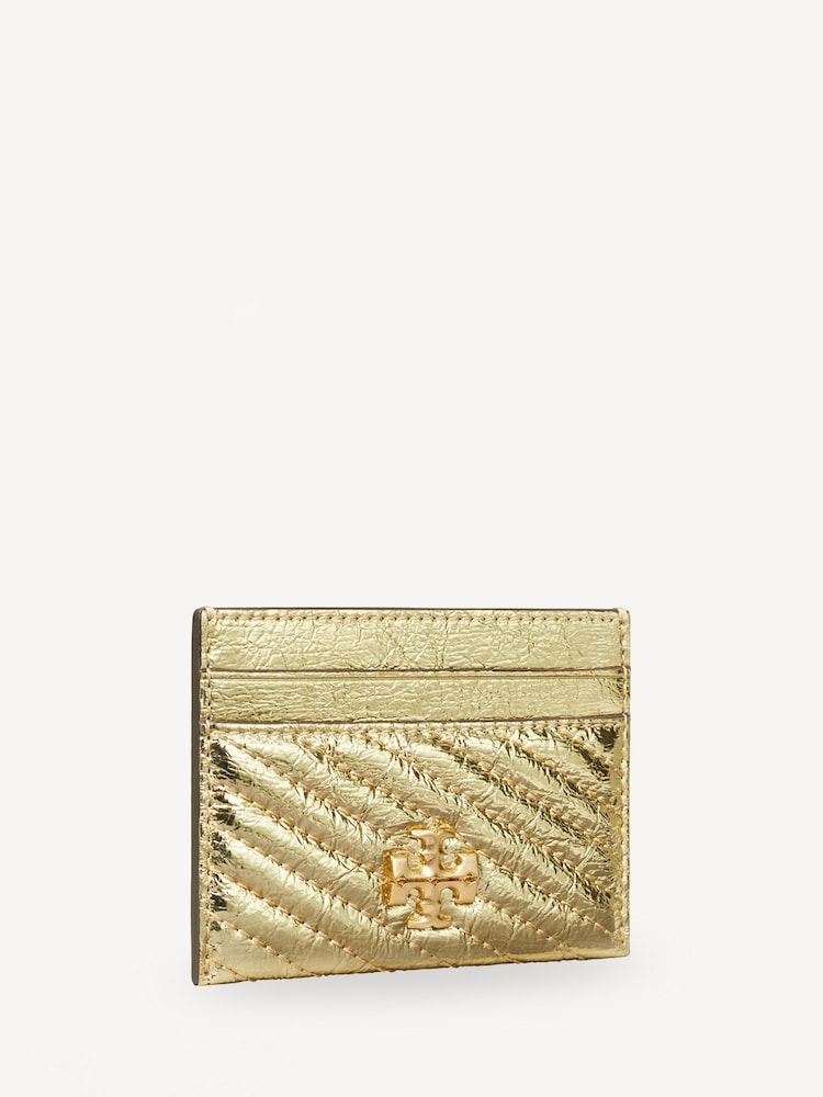 Tory Burch Gold Kira Metallic Moto Quilt Card Case - Image 2 of 4