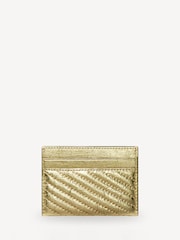 Tory Burch Gold Kira Metallic Moto Quilt Card Case - Image 3 of 4