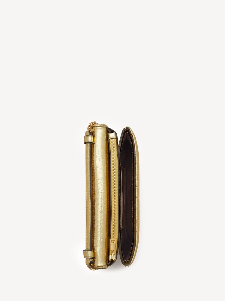 Tory Burch Gold Kira Metallic Moto Quilt Card Case - Image 4 of 4